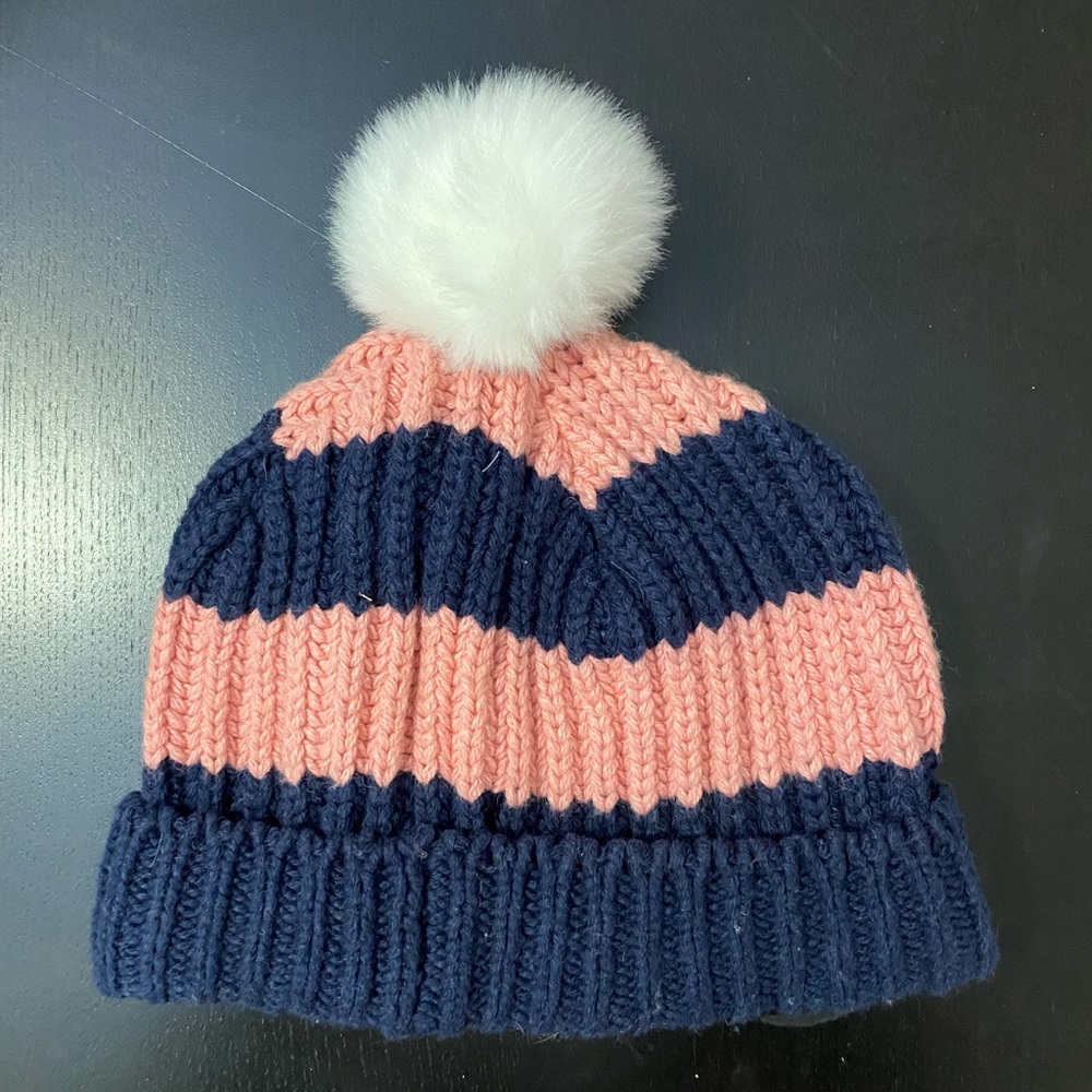 Jack Wills striped pom pom hat